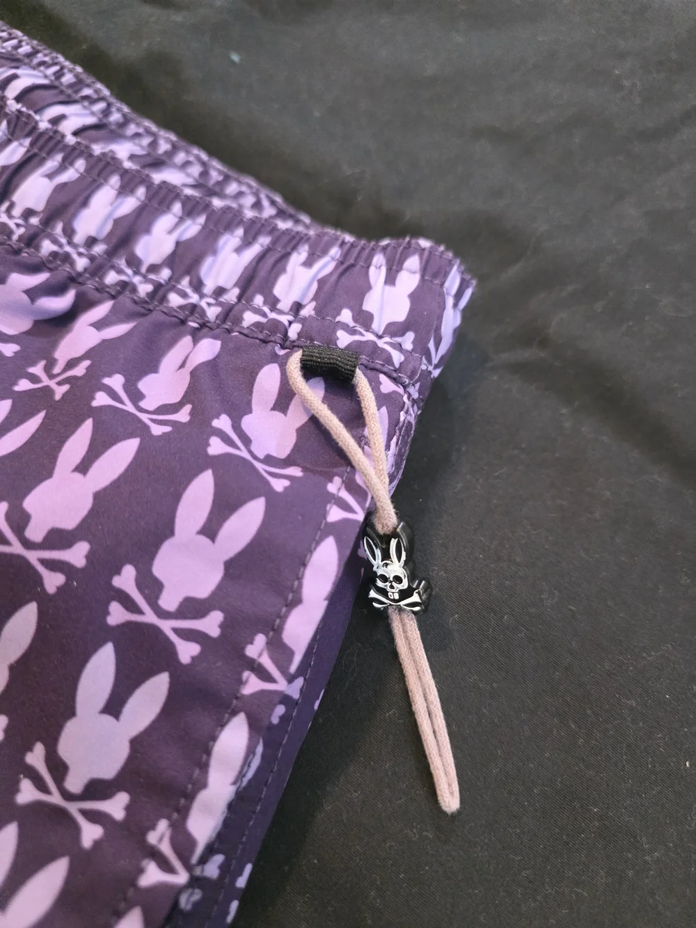 Psycho Bunny Purple Bunny-Print Swim Shorts